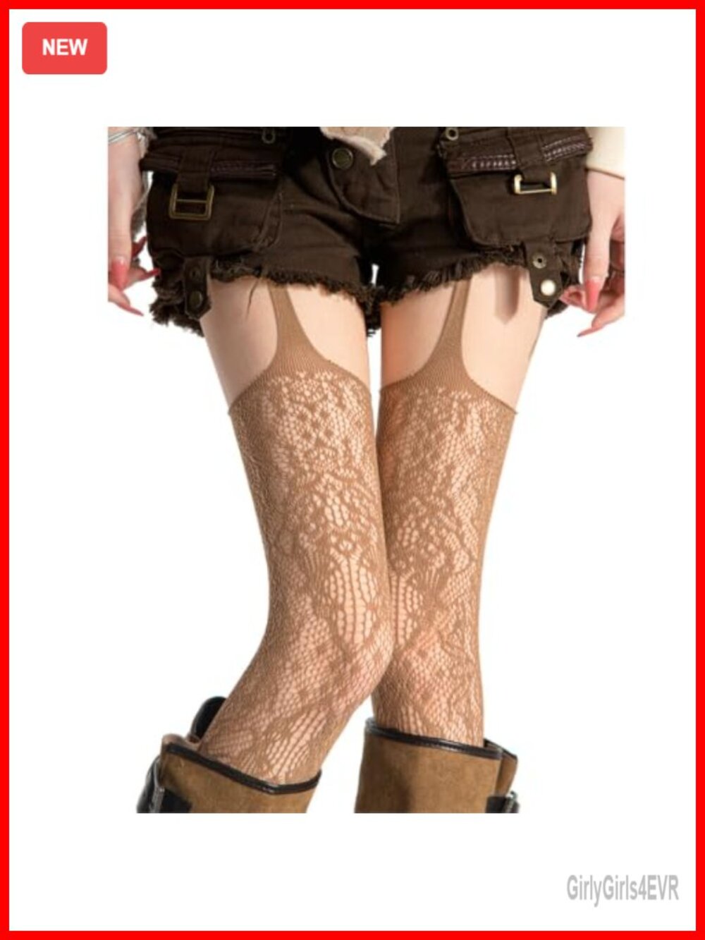 Floral Lace Fishnet Tights Suspender Pantyhose Stockings